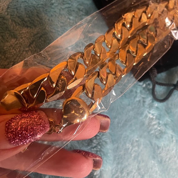 108 grams 24k stamped yellow gold filled men’s chain 12mm - Picture 3 of 4